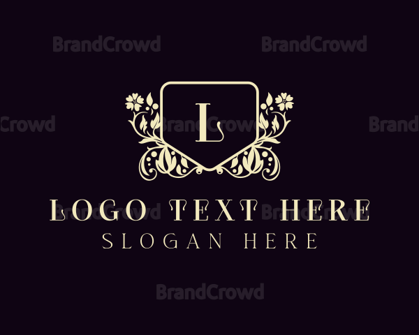 Flower Elegant Shield Logo