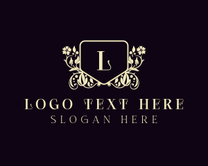 Luxury - Flower Elegant Shield logo design