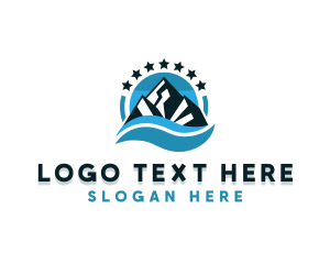 Hiker - Mountain Peak Star logo design