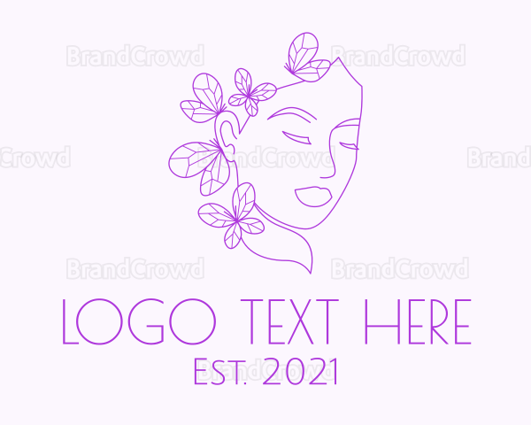 Beautiful Woman Butterfly Logo