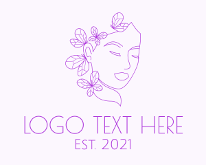 Massage - Beautiful Woman Butterfly logo design