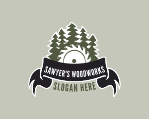 Sawyer - Circular Saw Trees logo design