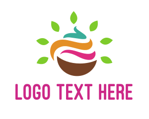 Cake - Leaf Smoothie Bowl logo design