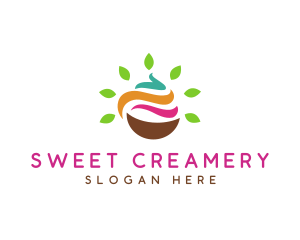 Leaf Smoothie Bowl logo design