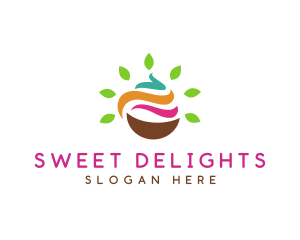 Leaf Smoothie Bowl logo design