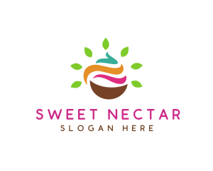 Leaf Smoothie Bowl logo design