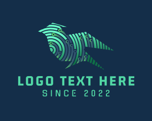 Futuristic - Circuit Tech Bird logo design