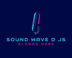 Dj - DJ Broadcast Microphone logo design