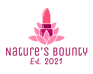 Pink Natural Lipstick logo design