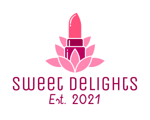 Pink Natural Lipstick logo design