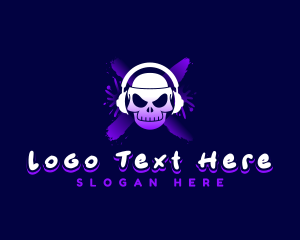 Headset - Gaming Skull Headset logo design