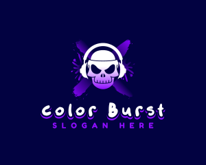 Gaming Skull Headset logo design