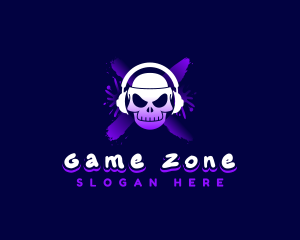 Gaming Skull Headset logo design