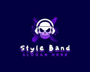 Gaming Skull Headset logo design