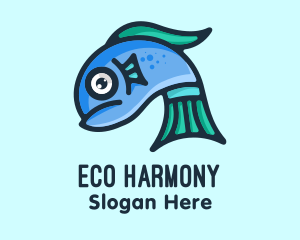 Biodiversity - Sad Blue Fish logo design