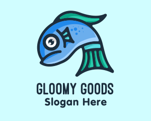 Sad - Sad Blue Fish logo design