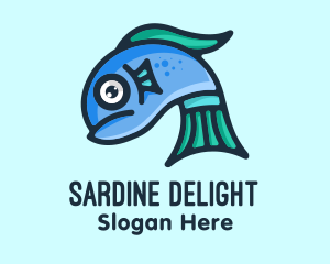 Sad Blue Fish logo design