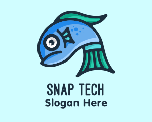 Snapper - Sad Blue Fish logo design