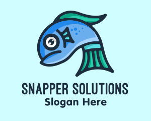 Snapper - Sad Blue Fish logo design