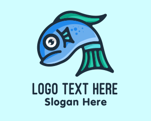 Ocean - Sad Blue Fish logo design