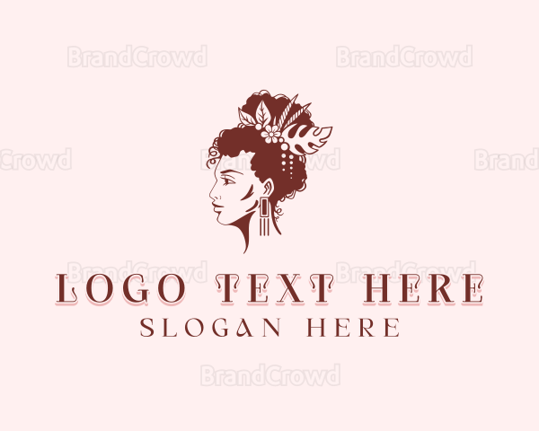 Woman Hairdresser Salon Logo