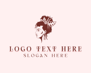 Hairstyling - Woman Hairdresser Salon logo design