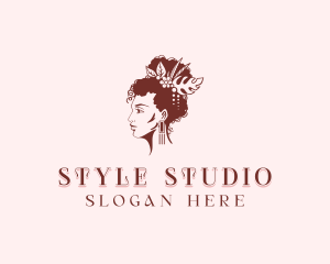 Woman Hairdresser Salon logo design