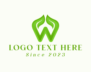 Green - Herbal Gardening Letter W logo design