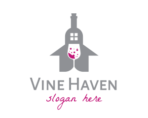 Wine Bottle House logo design