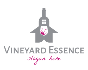 Wine Bottle House logo design