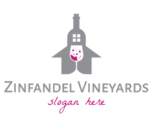 Wine Bottle House logo design