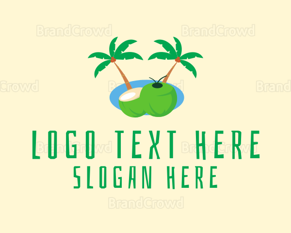 Tropical Coconut Fruit Logo