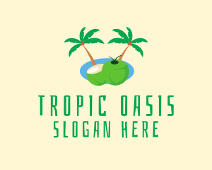 Tropic - Tropical Coconut Fruit logo design