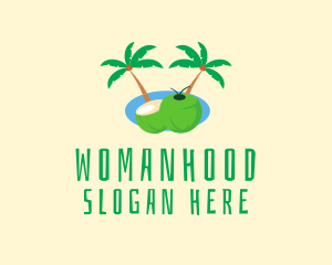 Coco Juice - Tropical Coconut Fruit logo design