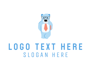 Nerd - Bear Business Suit logo design