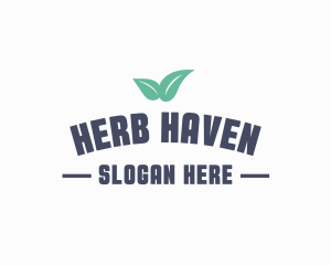 Herbs - Leaf Curve Wordmark logo design