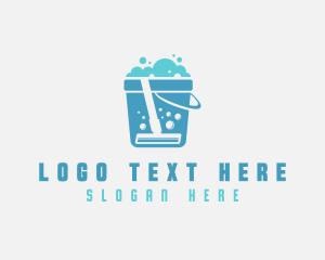 Cleaning Products - Bubble Bucket  Sanitary Cleaning logo design