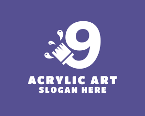 Acrylic - Artistic Paintbrush Number 9 logo design