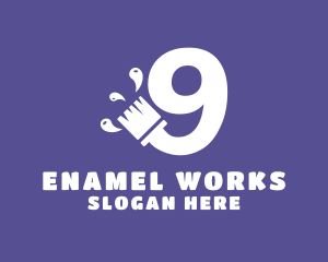 Enamel - Artistic Paintbrush Number 9 logo design