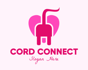 Cord - Pink Heart Plug logo design