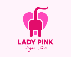 Pink Heart Plug logo design