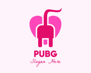 Electrical - Pink Heart Plug logo design