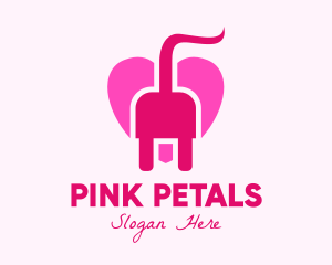 Pink Heart Plug logo design