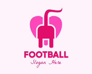 Pink - Pink Heart Plug logo design