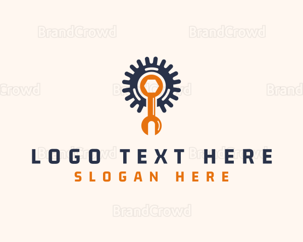 Industrial Wrench Cog Logo