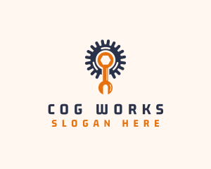 Industrial Wrench Cog logo design