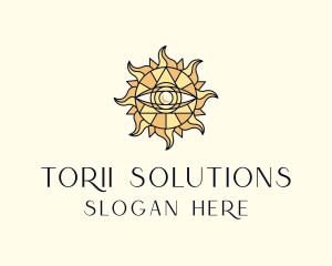 Sun Tarot Eye logo design