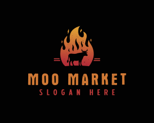 Roast Cow Barbecue logo design