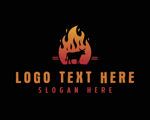 Grilling - Roast Cow Barbecue logo design