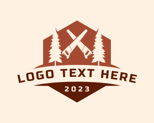 Timber - Pine Tree Saw Carpentry logo design
